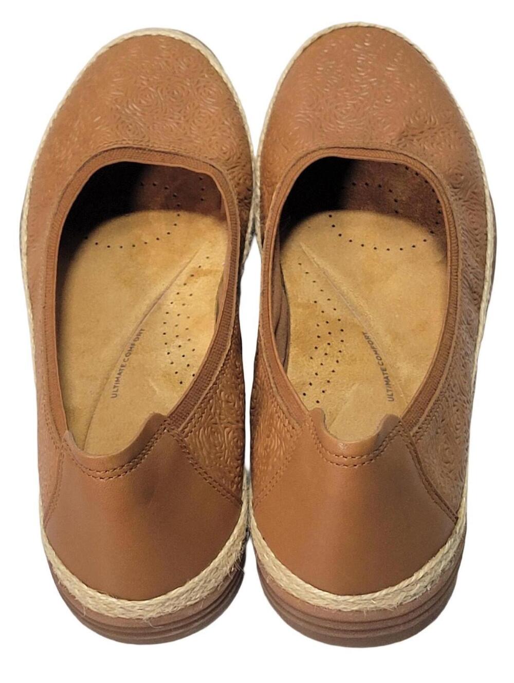 Clarks Originals Womens Elaina Rae Tan Camel Leather Ballet Flats Size 8.5 M - Picture 8 of 16